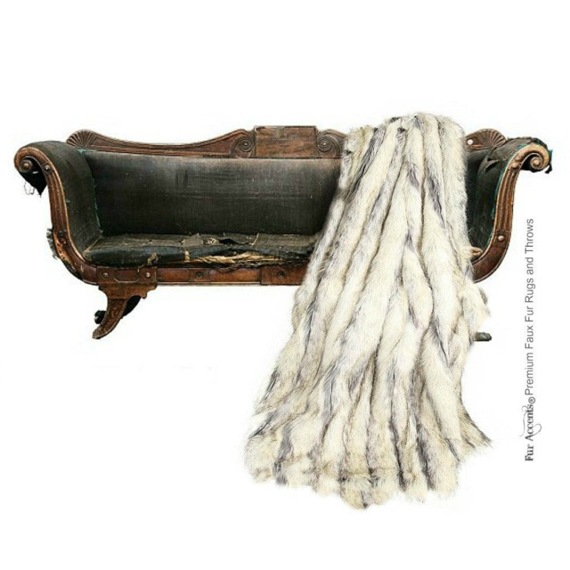 Luxury Gray Stripe Faux Fur Throw Blanket - Minky Cuddle Lining, Usa Made - image 1