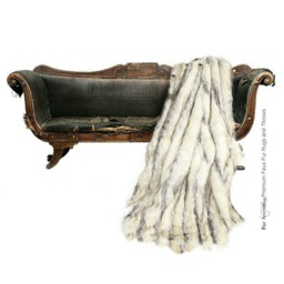 Luxury Gray Stripe Faux Fur Throw Blanket - Minky Cuddle Lining, Usa Made