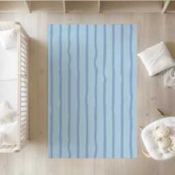 Wavy Stripes Blue - Rug, Carpet, Kids Decor, Children's Room Decor, Kids Carpet - thumbnail 2