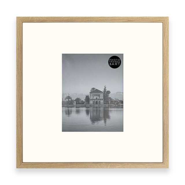 "Oak Effect Wooden Photo Frame 18x18"" For 10x8" - image 1