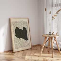 Libya Map - Vintage Beige Typography With City Names Travel Poster Wall Art Print - thumbnail 2