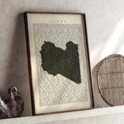 Libya Map - Vintage Beige Typography With City Names Travel Poster Wall Art Print - thumbnail 1