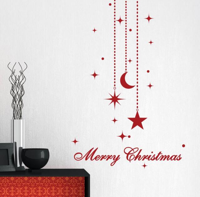 Christmas Decal Holiday Wall Decals For Walls Star Moon Stickers Stick On Wall Art Decalisland - image 1