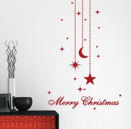 Christmas Decal Holiday Wall Decals For Walls Star Moon Stickers Stick On Wall Art Decalisland - thumbnail 1