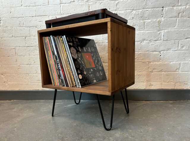 Record Player Stand, Wooden Vinyl Storage Unit, Turntable Stand - image 1