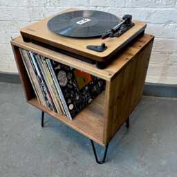 Record Player Stand, Wooden Vinyl Storage Unit, Turntable Stand - thumbnail 3