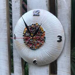 Handmade Ceramic Wall Clock, Modern Kitchen Decor - thumbnail 2