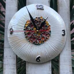 Handmade Ceramic Wall Clock, Modern Kitchen Decor - thumbnail 3