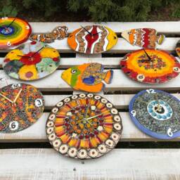 Handmade Ceramic Wall Clock, Modern Kitchen Decor - thumbnail 4