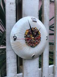 Handmade Ceramic Wall Clock, Modern Kitchen Decor - thumbnail 1