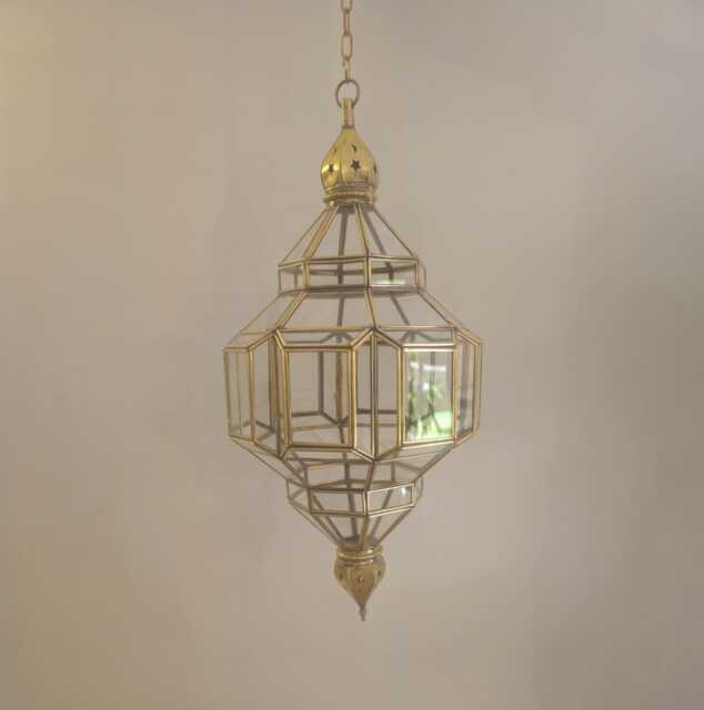 Brass & Glass Pendant Light - Handmade in Morocco - image 1