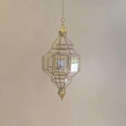 Brass & Glass Pendant Light - Handmade in Morocco - thumbnail 2