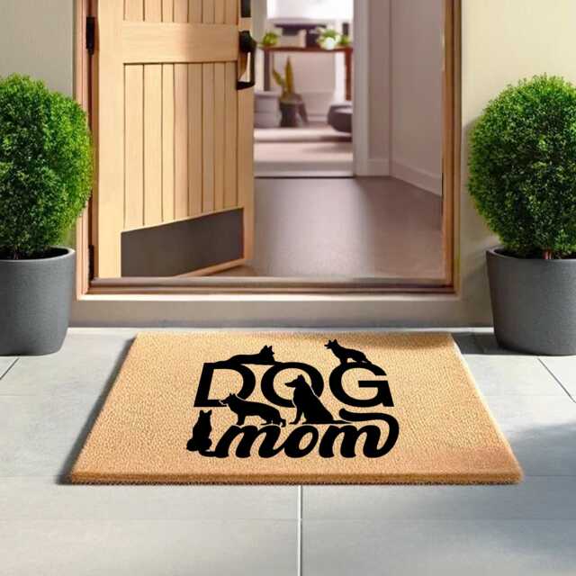 Dog Mom Welcome Mat - Doormat For Lovers, Cute Pet Owner Gift, Cozy Entry Rug, Home Decor, Housewarming Gift Coir - image 1