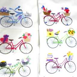 Valentine's Day Embroidered Pillow, Romantic Bicycle With Hearts - thumbnail 2