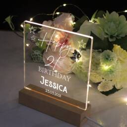 Personalised Any Age Birthday Gift Night Light Led Lamp 18Th 21st 30Th 40Th 50Th 60Th 70Th 80Th - thumbnail 2