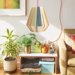 Handmade Geometric Cotton Yarn Pendant Lamp Kythira-stone-1, By Abajurhandmade - thumbnail 3