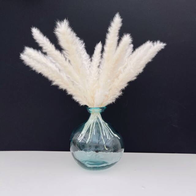 Recycled Glass Vase, Blown Vase For Dried Flowers, Pampas, UK - image 1