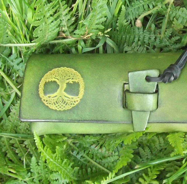 "Leather Pencil Case , Celtic Design Tree Of Life - Colour " - image 1