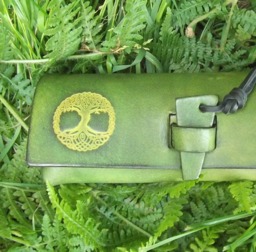 "Leather Pencil Case , Celtic Design Tree Of Life - Colour "