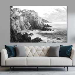 Cinque Terre Canvas Print, Wall Art, Coast Italian Decor, Italy Art - thumbnail 4