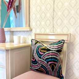 Velvet Ikat Pillow Cover Valentino - Decorative Cushion For Sofa Or Bed - thumbnail 4
