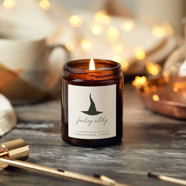 Feeling Witchy Halloween Decoration, Scented Apothecary Candle - Personalised Gifts - image 1
