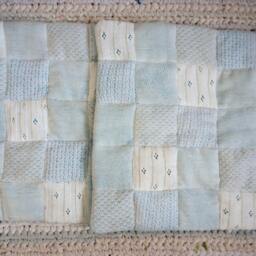Patchwork Pillow Covers - Set Of 2 Handmade Reused Jersey Cushions - thumbnail 3