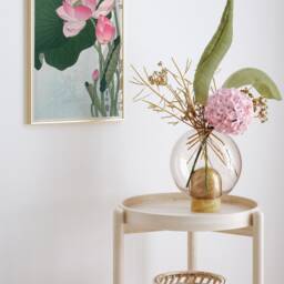 Japanese Print, Blooming Lotus Flowers Wall Art, Japan Botanical Poster, Minimalist Water Lily Decor, Floral Canvas, Printable Art Gift - thumbnail 3