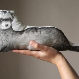 Hand-Painted Ferret Pillow, Animal Shaped Throw Pillow - thumbnail 2