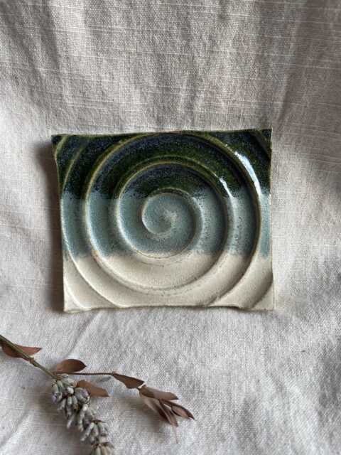 Mountains Soap Dish, Rectangular Bathroom Tray, Handmade Kitchen Pottery, Household Holder, Thrown Textured Dishes - image 1