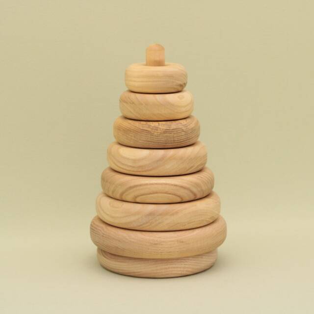 Handmade Wooden Stacking Rings Montessori Baby Toy - image 1