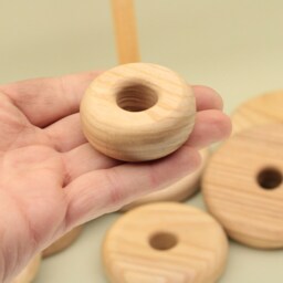 Handmade Wooden Stacking Rings Montessori Baby Toy - thumbnail 3