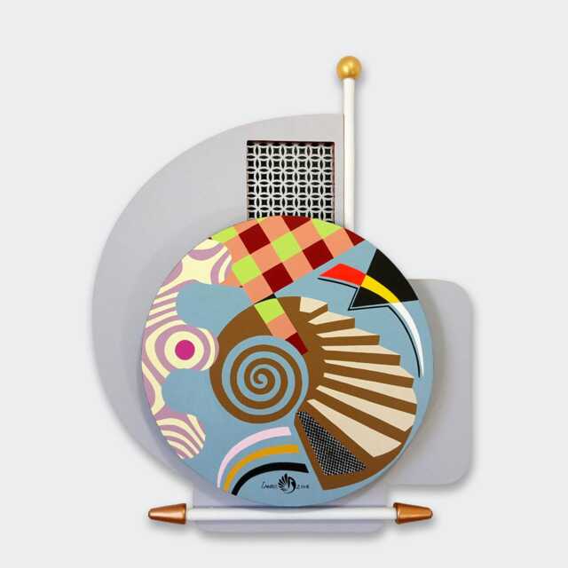 Abstract Geometric Wood Sculpture Modern Cubist Wall Art - image 1