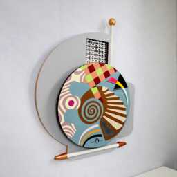 Abstract Geometric Wood Sculpture Modern Cubist Wall Art - thumbnail 3