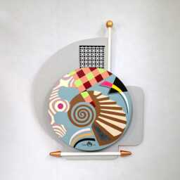 Abstract Geometric Wood Sculpture Modern Cubist Wall Art - thumbnail 2