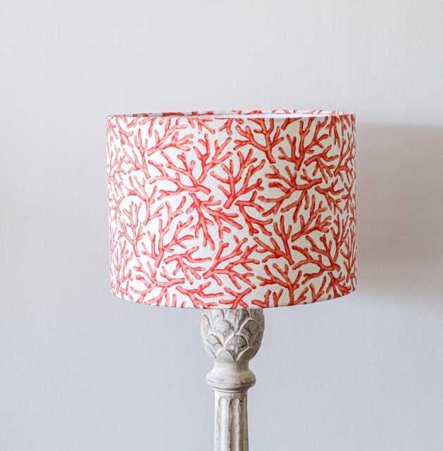 Handcrafted Coral Lampshade Modern Boho Cotton Shade - image 1