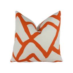 Schumacher - Zimba Orange Stylish Graphic Avant Garde Designer Cushion Cover Handmade Throw Pillow Luxury Home Decor - thumbnail 1