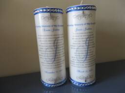 Personalized Memorial Candle Set Rhinestone Embellished Grandparent Remembrance - thumbnail 1