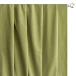 Light Olive Green Velvet Curtain Panels, Window Treatment - Rod Pocket, Grommet, Box Pleat, Three Pinch Tab Top & Plain Ring Top - thumbnail 1