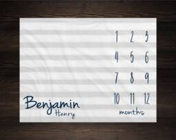 Milestone Baby Blanket Month Growth Tracker Fleece Shower Newborn Gift Minky Boy Neutral Nursery - thumbnail 1