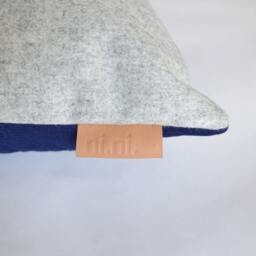 Decorative Designer Felt & Detailed Stitched Pattern Fabric Kumo Sapphire Blue Scatter Cushion Cover - thumbnail 2