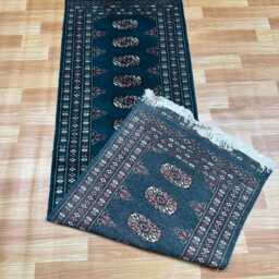 2x6 Emerald Green Bokhara Rug - Runner Hallway Luxury Bukhara Fine Quality Woolen Afghan - thumbnail 4