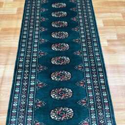 2x6 Emerald Green Bokhara Rug - Runner Hallway Luxury Bukhara Fine Quality Woolen Afghan - thumbnail 3