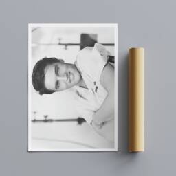 Elvis Presley Smile - Black & White Wrapped Frame Canvas Rolled Photo/Poster Print - thumbnail 3