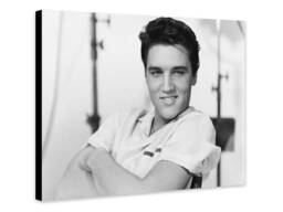Elvis Presley Smile - Black & White Wrapped Frame Canvas Rolled Photo/Poster Print - thumbnail 1