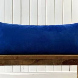 Royal Blue Velvet Lumbar Pillow Cover Custom Size Throw - thumbnail 3