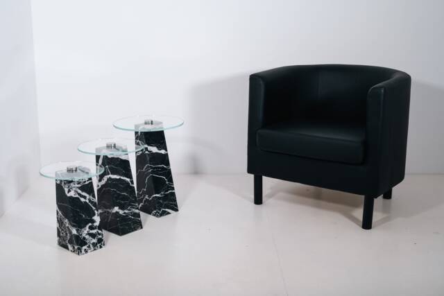 Luxury Coffee Tables in Black Marquinia Marble & Glass - Ardema Design - image 1