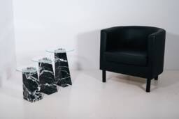 Luxury Coffee Tables in Black Marquinia Marble & Glass - Ardema Design