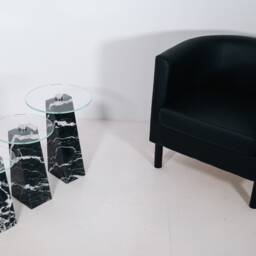 Luxury Coffee Tables in Black Marquinia Marble & Glass - Ardema Design - thumbnail 2
