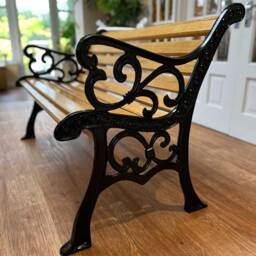 Fully Restored Cast Iron Garden Bench With Oiled Oak Slats - thumbnail 2